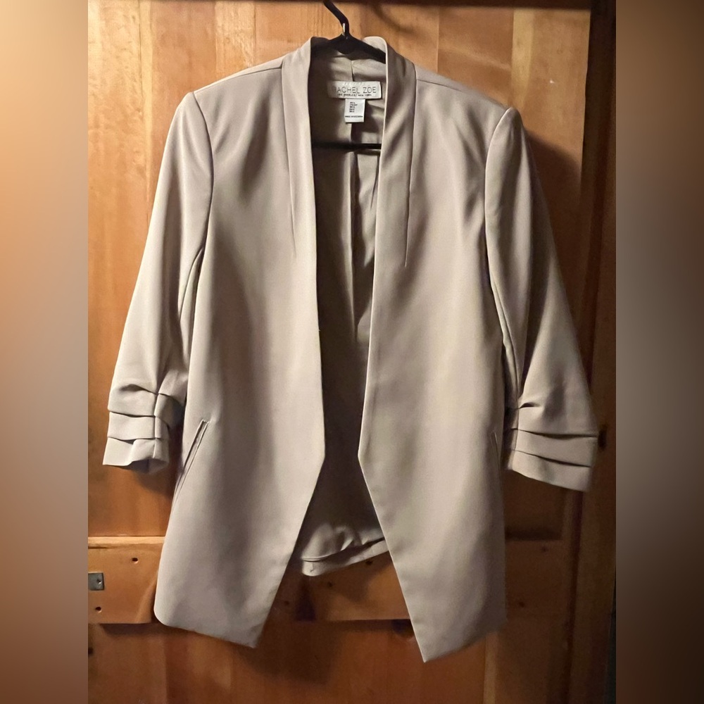 Beige Open Front Blazer